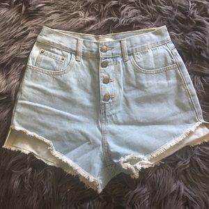 ♡High Waisted Denim J.O.A. Shorts, Fit Like A Small♡